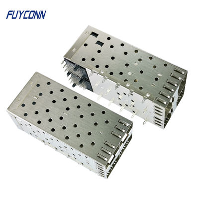 80Pin 2x2 Dual Port SFP Connector Female Press-Fit Nickel Silver