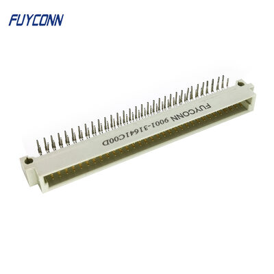 64P ডান কোণ PCB DIN 41612 সংযোগকারী, 2 সারি পুরুষ ইউরোকার্ড সংযোগকারী