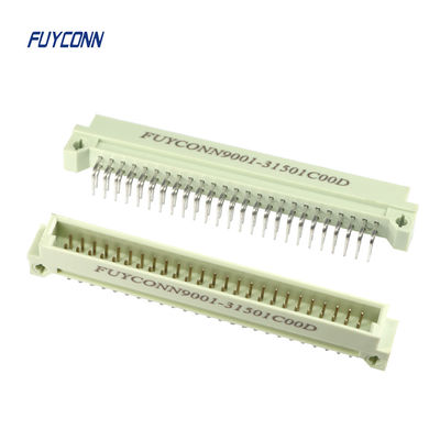 64P ডান কোণ PCB DIN 41612 সংযোগকারী, 2 সারি পুরুষ ইউরোকার্ড সংযোগকারী