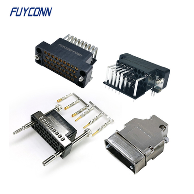 34pin V.35 সংযোগকারী সমকোণ , PCB মহিলা / পুরুষ ক্রিমিং V35 সংযোগকারী