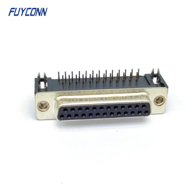 25পিন মহিলা DB সংযোগকারী সমকোণ PCB D-SUB সংযোগকারী (8.08mm)