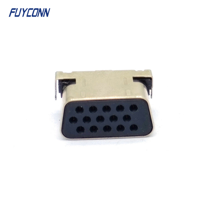 লোয়ার প্রোফাইল D-SUB সংযোগকারী সমকোণ PCB 15 পিন মহিলা VGA