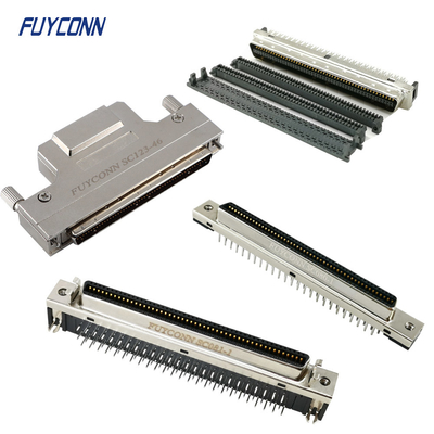100pin SCSI এমডিআর সংযোগকারী PCB Solder Cup IDC Crimp 1.27mm