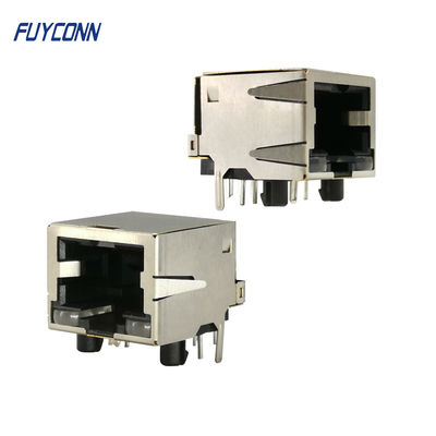1 পোর্ট 1x8P 8Pin ডান কোণ PCB মহিলা RJ45 মডুলার সংযোগকারী