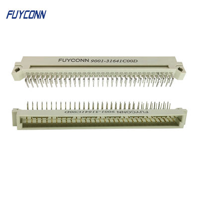 64Pin DIN 41612 সংযোগকারী 2 সারি সমকোণ PCB পুরুষ প্লাগ ইউরো সংযোগকারী