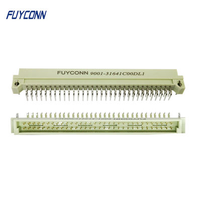 2 সারি 2x32P 64PIN DIN 41612 সংযোগকারী সমকোণ PCB প্লাগ ইউরোকার্ড পুরুষ সংযোগকারী