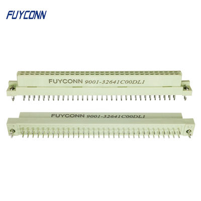 মহিলা 2 সারি 64P রাইট অ্যাঞ্জেল PCB রিসেপটকেল DIN 41612 ইউরোকার্ড সংযোগকারী W/ বোর্ড লক