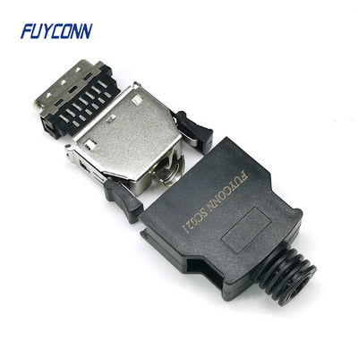 সোল্ডার পুরুষ SCSI কানেক্টর 2.17mm 20pin 26Pin MDR কানেক্টর w/ প্লাস্টিক কভার