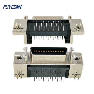 বোর্ড লক জিঙ্ক শেল সহ SCSI 26Pin সংযোগকারী মহিলা সমকোণ পিসিবি টাইপ