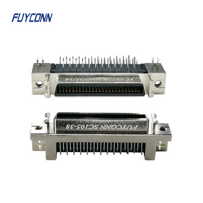 50 পিন SCSI সংযোগকারী 90 ডিগ্রি PCB টাইপ জিঙ্ক অ্যালয় নিকেল ধাতুপট্টাবৃত