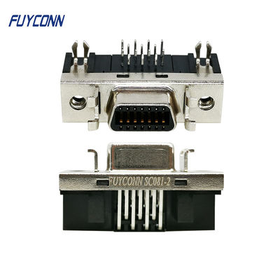 মহিলা SCSI সংযোগকারী 90 ডিগ্রি R/A PCB মাউন্ট SCSI 14 পিন সংযোগকারী